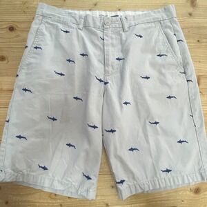 Old Navy Shark Print‎ Shorts Ultimate Slim Casual Chino Size 32